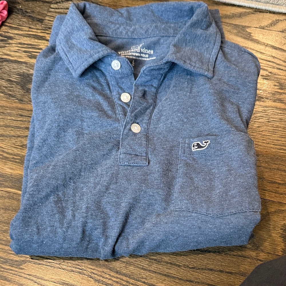 Vineyard Vines Heathered Navy Polo Shirt